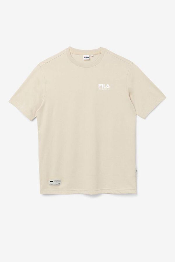 Camisetas Manga Corta Fila Hombre Beige - Project 7 Logo - España 856902SLJ